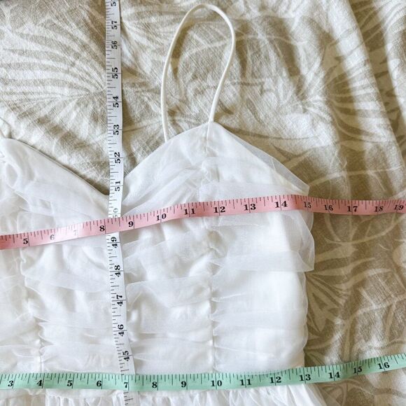 Vintage White Tiered Bridal Gown – JC Penney Size 7/8 Spaghetti Strap - Picture 8 of 10